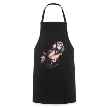 Otter sea otter - Cooking Apron - black - Front - AI Model Male 185 dark (185cm)