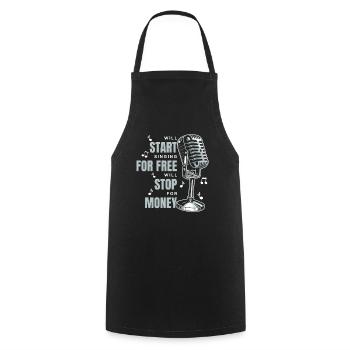 Chanteur de musique vocale chantant - Tablier de cuisine - noir - Devant - AI Model Male 185 dark (185cm)