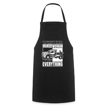 Tow Truck Truck Tow Truck - Cooking Apron - black - Front - AI Model Male 185 dark (185cm)