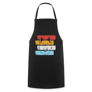 White Shepherd Shepherd Dogs - Cooking Apron - black - Front - AI Model Male 185 dark (185cm)