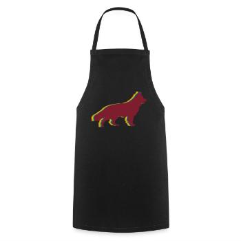 Shepherd Dogs Retro White Shepherd Dog - Cooking Apron - black - Front - AI Model Male 185 dark (185cm)