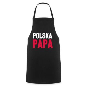 Pologne Père Mât Papa Drapeau Polonais - Tablier de cuisine - noir - Devant - AI Model Male 185 dark (185cm)