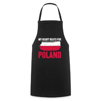 Poland Polish flag Pole - Cooking Apron - black - Front - AI Model Male 185 dark (185cm)