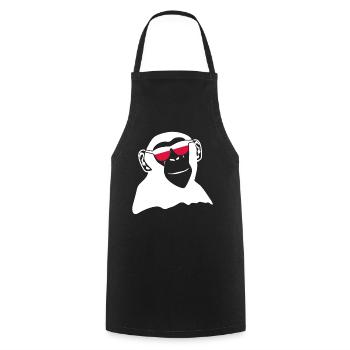 Polish flag Pole Chimpanzee Poland - Cooking Apron - black - Front - AI Model Male 185 dark (185cm)