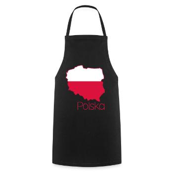 Poland Polish flag Pole - Cooking Apron - black - Front - AI Model Male 185 dark (185cm)