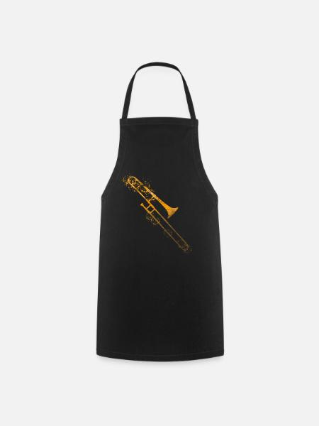 Trombone Tromboniste Joueur de trombone - Tablier de cuisine - noir