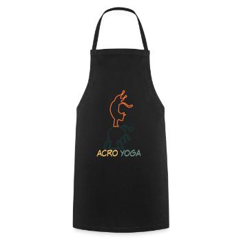 Acroyoga Acro Yoga mit Katze - Kochschürze - Schwarz - Vorne - AI Model Male 185 dark (185cm)