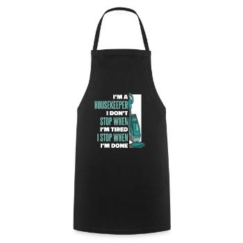 Housekeeping Housekeeper Cleaner Cleaning - Cooking Apron - black - Front - AI Model Male 185 dark (185cm)