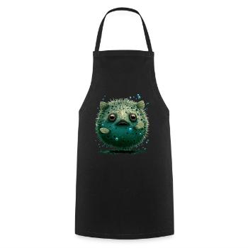 Puffer fish puffer fish Fish Ocean animal - Cooking Apron - black - Front - AI Model Male 185 dark (185cm)