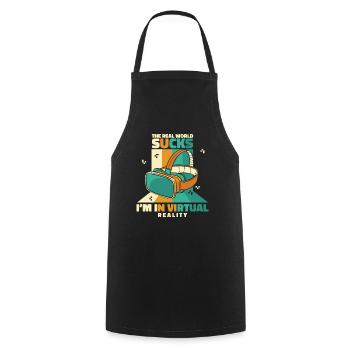 VR Virtual Reality Gaming Gamer Video Games - Cooking Apron - black - Front - AI Model Male 185 dark (185cm)