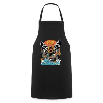 Coucher de soleil géant Moth Japonais - Tablier de cuisine - noir - Devant - AI Model Male 185 dark (185cm)