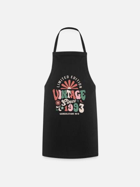 1993 Anniversaire vintage - Tablier de cuisine - noir