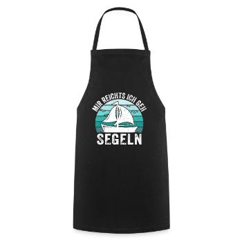 Mir reichts ich geh segeln t-shirt segler - Kochschürze - Schwarz - Vorne - AI Model Male 185 dark (185cm)