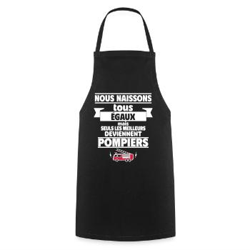 tous les hommes pompiers - Tablier de cuisine - noir - Devant - AI Model Male 185 dark (185cm)