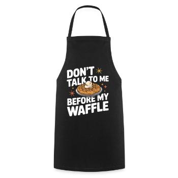 Gaufres Bonbons pour le petit-déjeuner - Tablier de cuisine - noir - Devant - AI Model Male 185 dark (185cm)