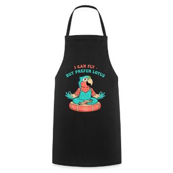 I can fly, but prefer lotus - Cooking Apron - black - Front - AI Model Male 185 dark (185cm)