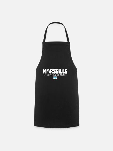 Marseille capitale du monde fier être marseillais - Tablier de cuisine - noir