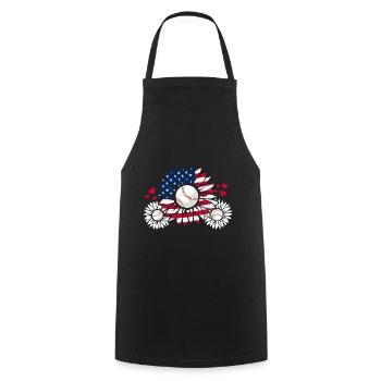 Patriotischer Baseball Sonnenblume - Kochschürze - Schwarz - Vorne - AI Model Male 185 dark (185cm)