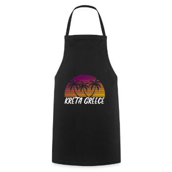 Kreta Griechenland - Kochschürze - Schwarz - Vorne - AI Model Male 185 dark (185cm)