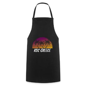 Kos Greece - Cooking Apron - black - Front - AI Model Male 185 dark (185cm)