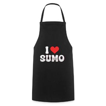J’adore le sumo - Tablier de cuisine - noir - Devant - AI Model Male 185 dark (185cm)