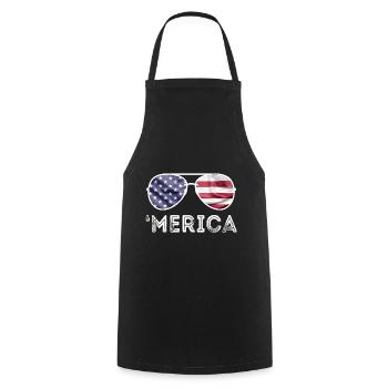 Sunglasses USA American Flag Merica 4th of July - Cooking Apron - black - Front - AI Model Male 185 dark (185cm)