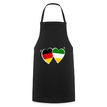 Italienisch deutesche Liebe - Kochschürze - Schwarz - Vorne - AI Model Male 185 dark (185cm)