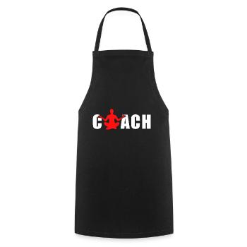 Yoga Coach - Cooking Apron - black - Front - AI Model Male 185 dark (185cm)