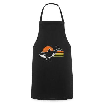 Vintage Orca Créatures de la mer Baleine de mer Orque - Tablier de cuisine - noir - Devant - AI Model Male 185 dark (185cm)