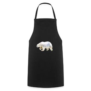 Ours polaire - Tablier de cuisine - noir - Devant - AI Model Male 185 dark (185cm)