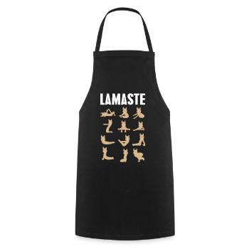 Lamaste Lamas doing Yoga - yoga mat yoga Gift - Tablier de cuisine - noir - Devant - AI Model Male 185 dark (185cm)