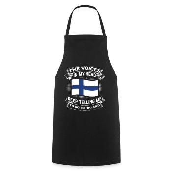 Go to Finland - Helsinki Museums Ski Areas Gift - Cooking Apron - black - Front - AI Model Male 185 dark (185cm)