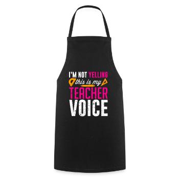 This Is My Teacher Voice - Classroom Gift - Cooking Apron - black - Front - AI Model Male 185 dark (185cm)