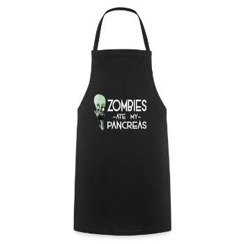 Zombies ate my Pancreas - Horror Zombie Ghost Gift - Cooking Apron - black - Front - AI Model Male 185 dark (185cm)