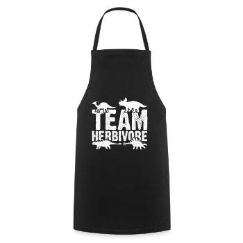 Team Herbivore - Dinasaur - Cooking Apron - black - Front - AI Model Male 185 dark (185cm)