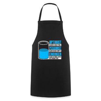 Optimist Pessimist Engineer - Cooking Apron - black - Front - AI Model Male 185 dark (185cm)