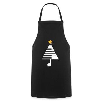 Piano Noël - Tablier de cuisine - noir - Devant - AI Model Male 185 dark (185cm)