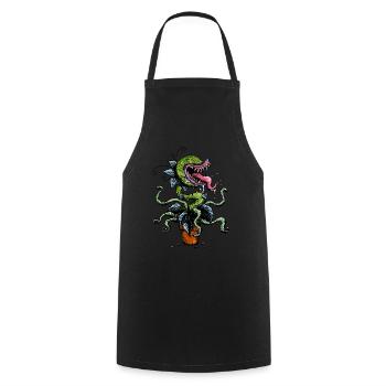 Carnivore Flower Design - plante carnivore - Tablier de cuisine - noir - Devant - AI Model Male 185 dark (185cm)