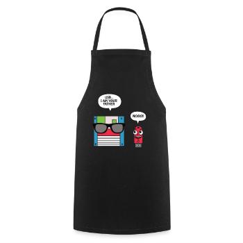 Disquette USB I am Your Father T-shirt, Geek - Tablier de cuisine - noir - Devant - AI Model Male 185 dark (185cm)