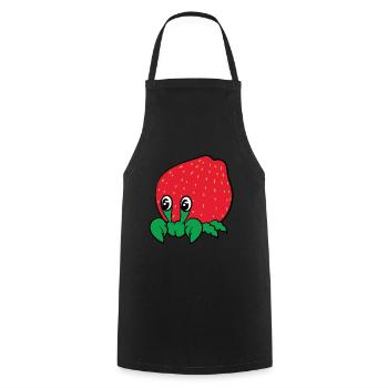 Cute unique and luscious "Strawberry Crab" tee - Cooking Apron - black - Front - AI Model Male 185 dark (185cm)