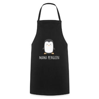 Penguin Mama - Funny Cute Mom Gift - Kochschürze - Schwarz - Vorne - AI Model Male 185 dark (185cm)