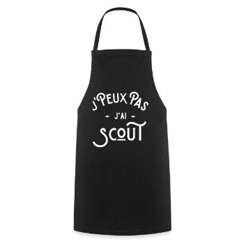 je peux pas j'ai scout cadeau citations humour - Tablier de cuisine - noir - Devant - AI Model Male 185 dark (185cm)