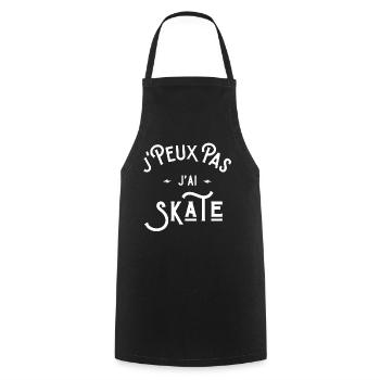 je peux pas j'ai skate idée cadeau citation humour - Tablier de cuisine - noir - Devant - AI Model Male 185 dark (185cm)