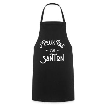 je peux pas j'ai santon cadeau humour citations - Tablier de cuisine - noir - Devant - AI Model Male 185 dark (185cm)