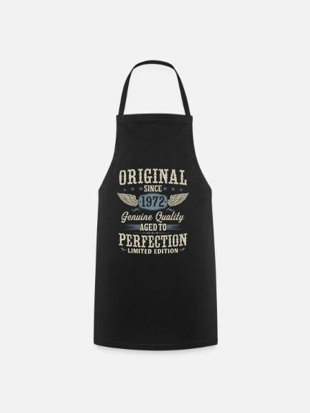Vintage 1972 Original Vintage Birthday Gift - Cooking Apron - black