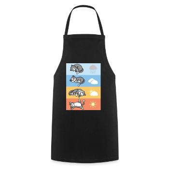 funny sleeping weather cats cuddly outfit - Cooking Apron - black - Front - AI Model Male 185 dark (185cm)
