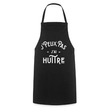 je peux pas j'ai huitre idée cadeau humour - Tablier de cuisine - noir - Devant - AI Model Male 185 dark (185cm)