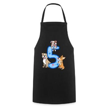 5. Geburtstag Junge Hunde Outfit 5 Jahre Alt Welpe - Kochschürze - Schwarz - Vorne - AI Model Male 185 dark (185cm)