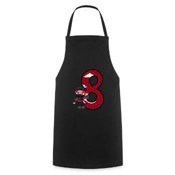 8. Geburtstag Junge Ninja 8 Jahre Ninja Kostüm - Kochschürze - Schwarz - Vorne - AI Model Male 185 dark (185cm)