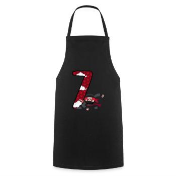 7th Birthday Young Ninja 7 Years Ninja Costume - Cooking Apron - black - Front - AI Model Male 185 dark (185cm)